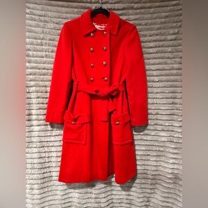 Vintage I. Magnin wool/cashmere blend red peacoat